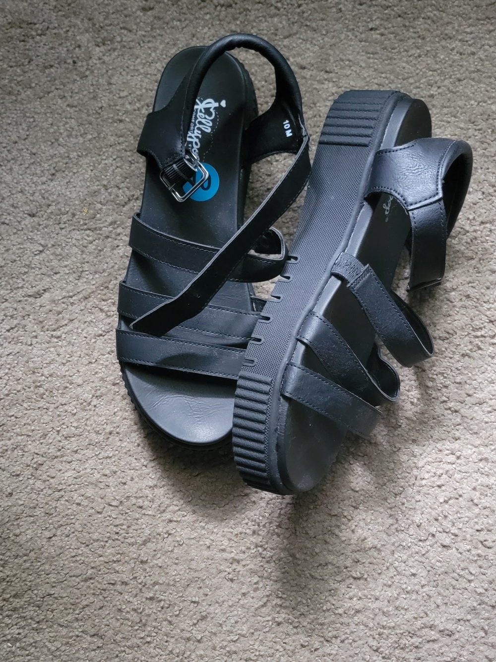 Black Chunky Strap Sandals